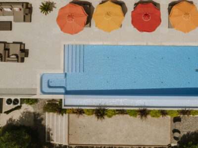 Drone view of pool