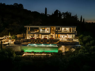 Outside - Drone night view of villa